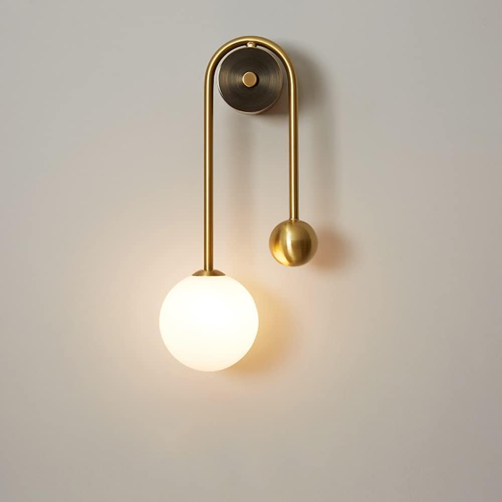 Arandela de Parede Moderna, com Globo Iluminado para Quarto e Sala