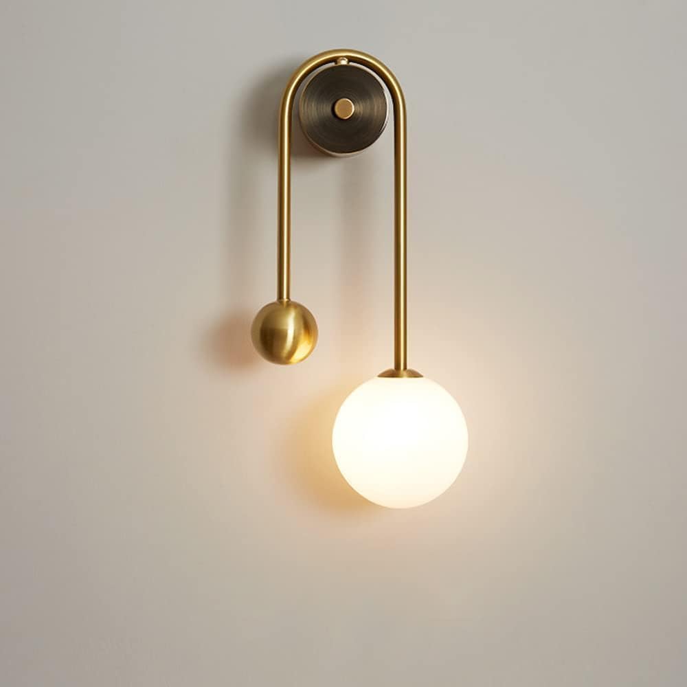 Arandela de Parede Moderna, com Globo Iluminado para Quarto e Sala