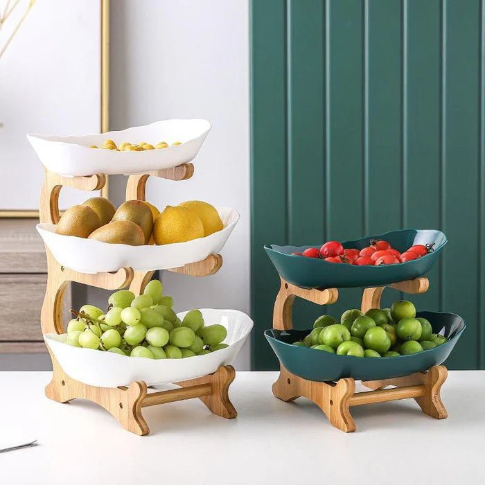 Fruteira de Mesa Moderna em Bambu