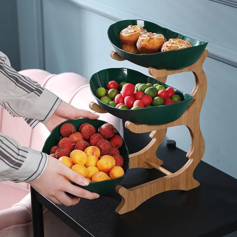 Fruteira de Mesa Moderna em Bambu