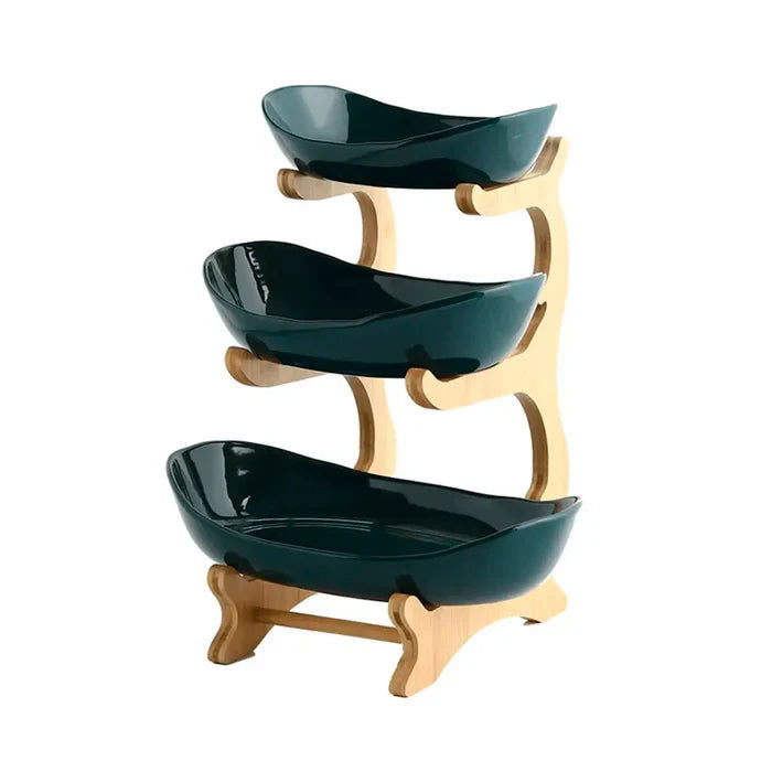 Fruteira de Mesa Moderna em Bambu