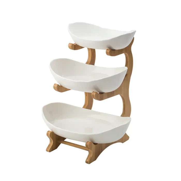 Fruteira de Mesa Moderna em Bambu