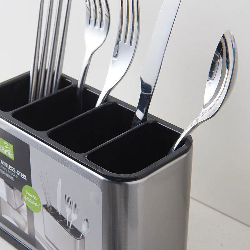 Porta Talher Inox de Pia - 4 Compartimentos