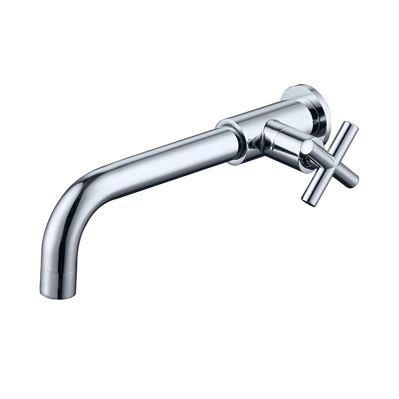 Torneira de Parede para Banheiro e Lavabo em Aço Inoxidável