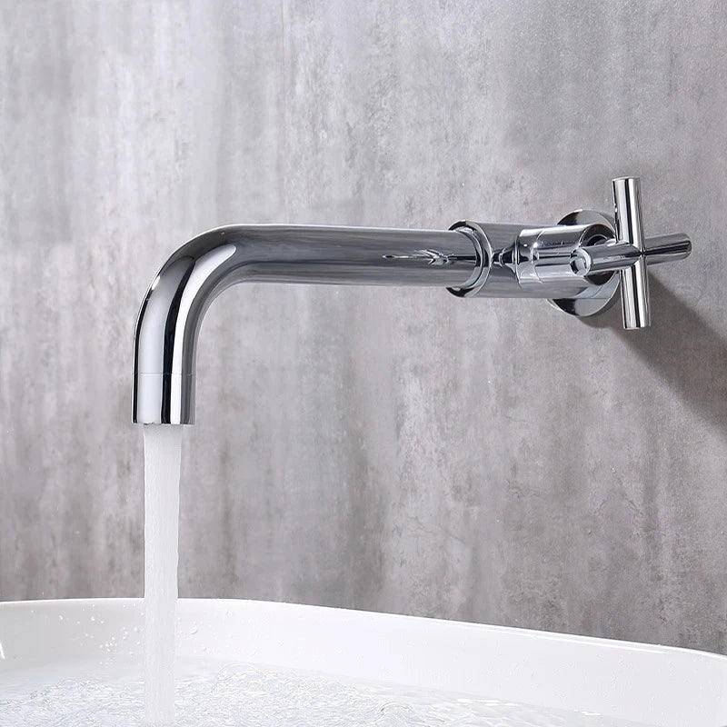 Torneira de Parede para Banheiro e Lavabo em Aço Inoxidável