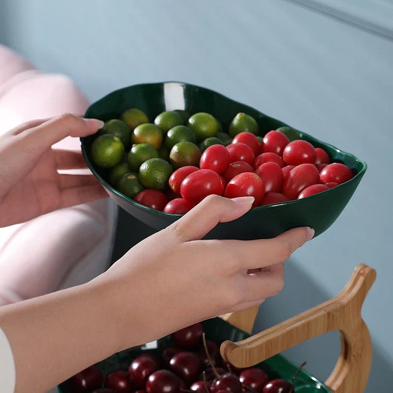 Fruteira de Mesa Moderna em Bambu