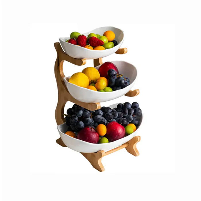 Fruteira de Mesa Moderna em Bambu