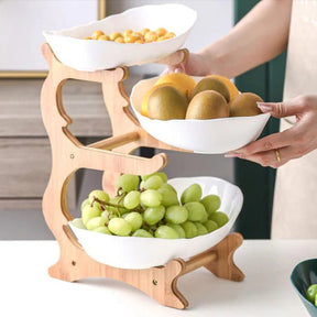 Fruteira de Mesa Moderna em Bambu