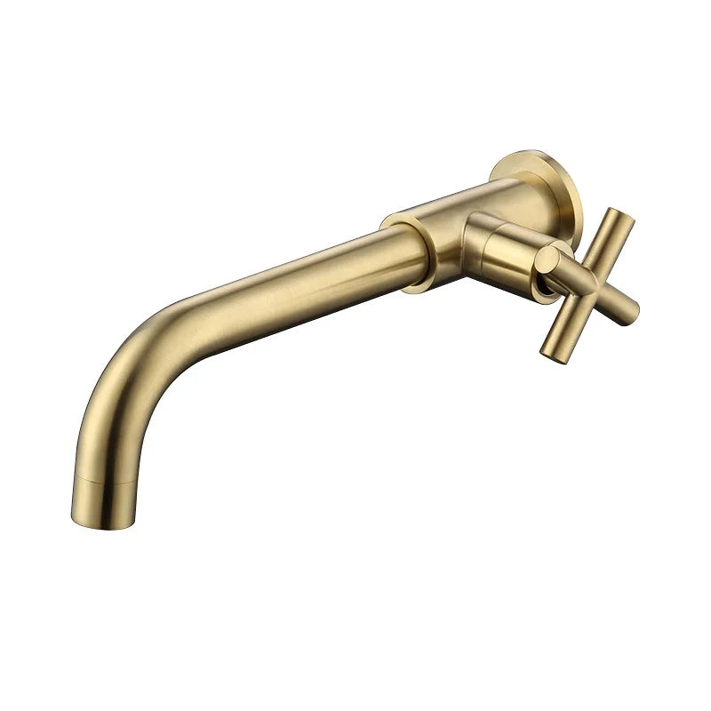 Torneira de Parede para Banheiro e Lavabo em Aço Inoxidável