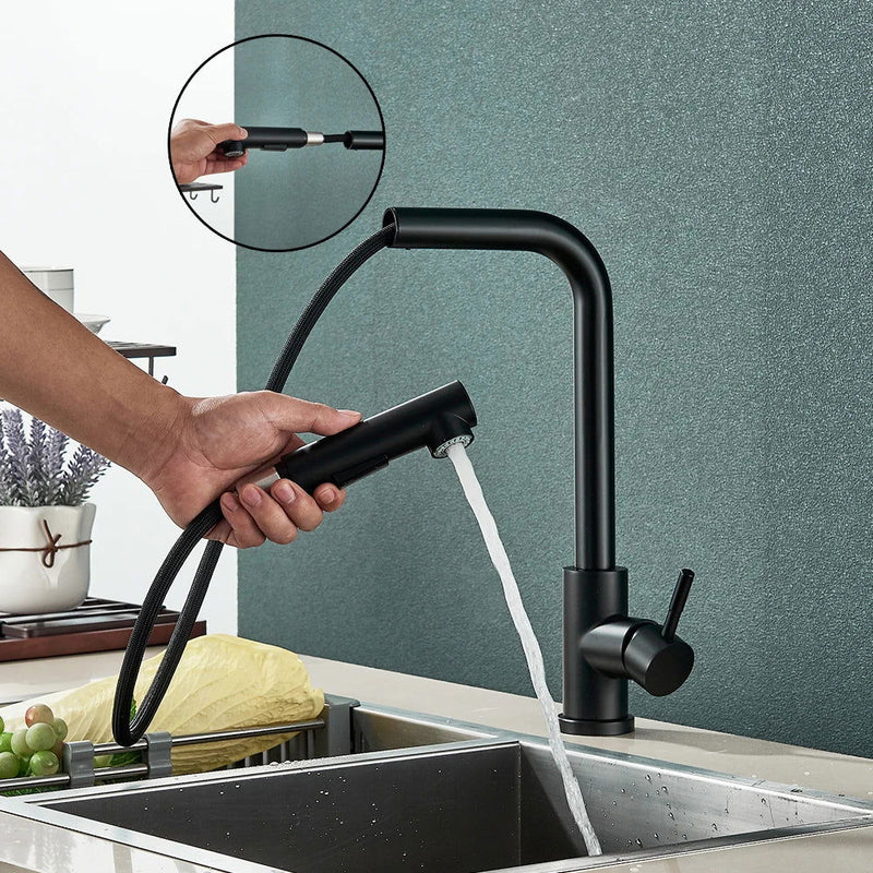 Torneira para Cozinha Gourmet Aço Misturador Monocomando Extensível