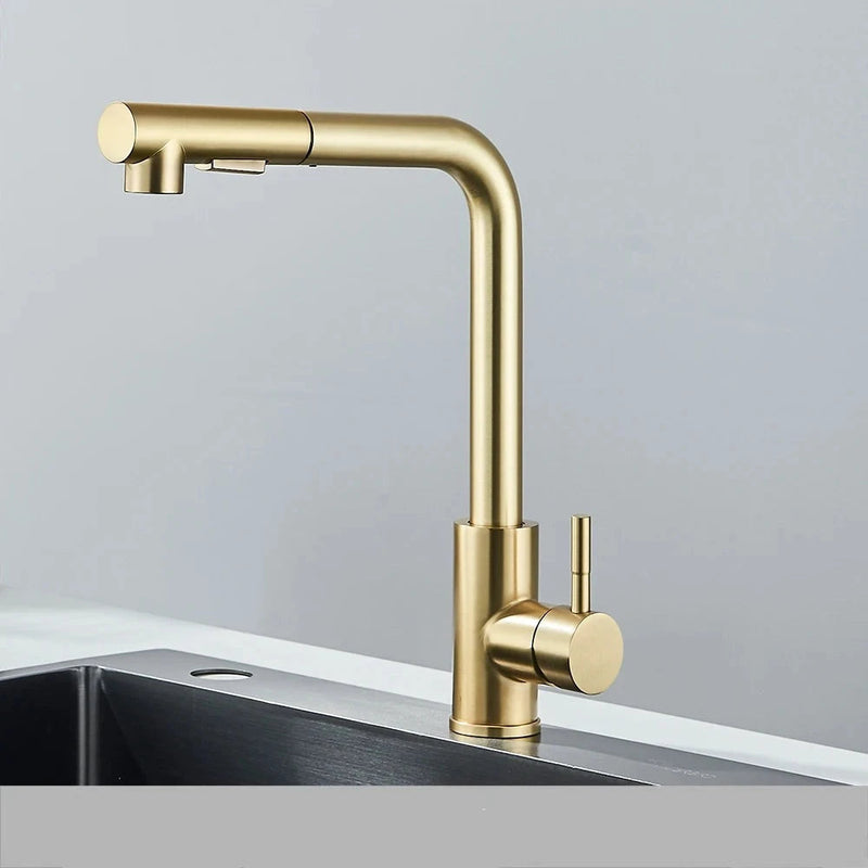 Torneira para Cozinha Gourmet Aço Misturador Monocomando Extensível