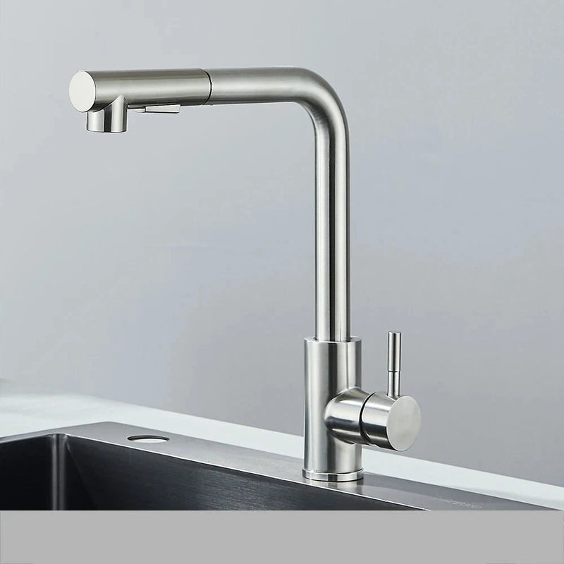 Torneira para Cozinha Gourmet Aço Misturador Monocomando Extensível