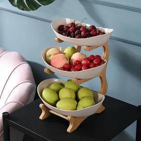 Fruteira de Mesa Moderna em Bambu