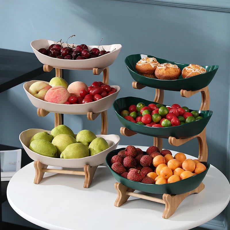 Fruteira de Mesa Moderna em Bambu